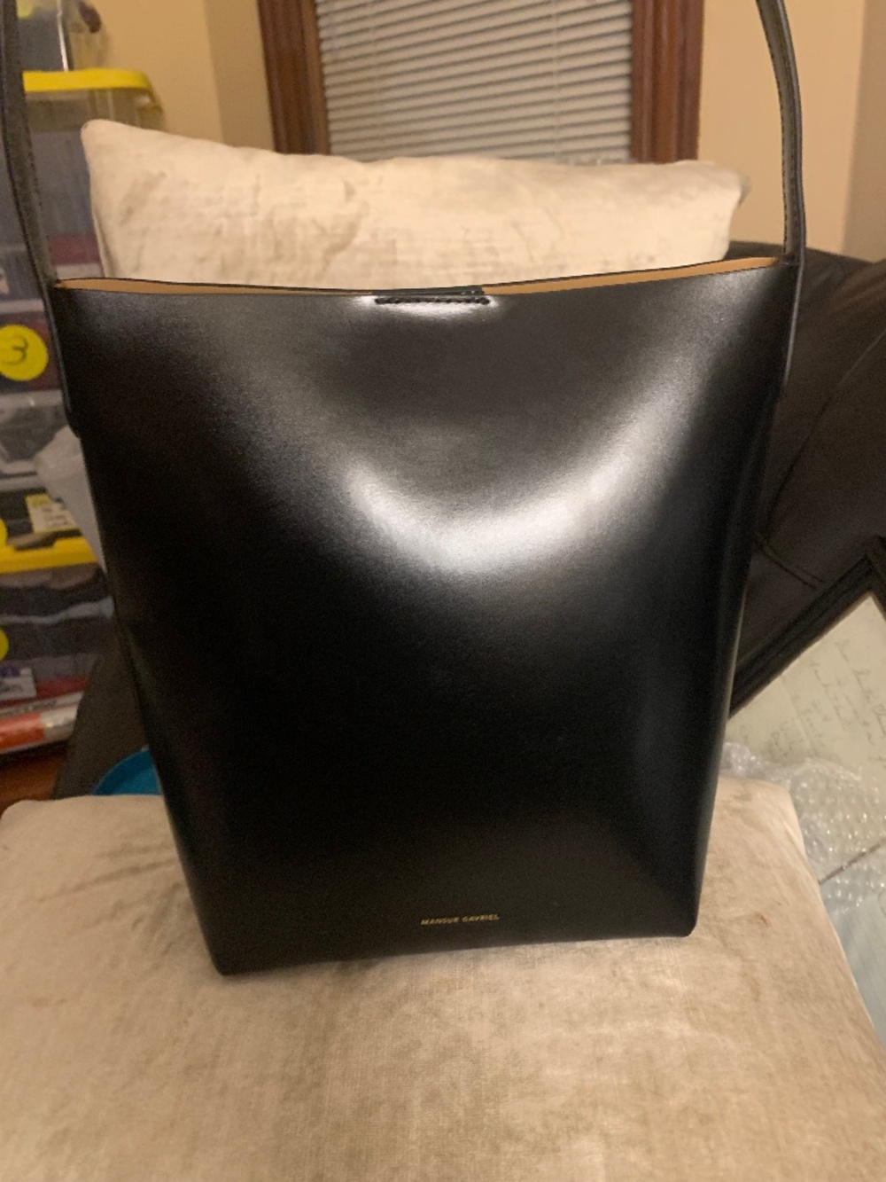 Mansur Gavriel Black Leather Mini Tote | Pristine Condition (Never Used)